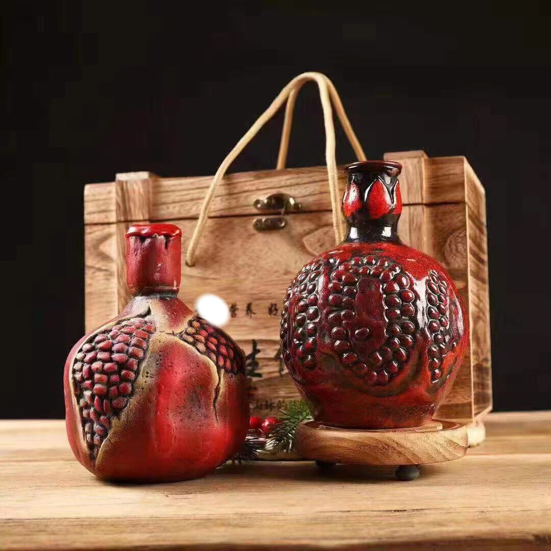 石榴酒阿塞拜疆原装进口陶瓷礼盒装750ml*2