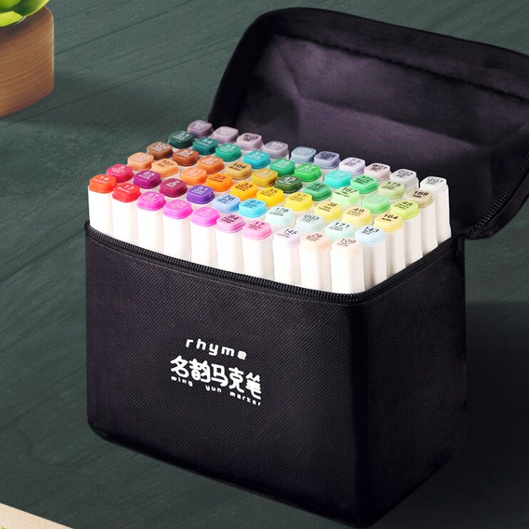 设计学生彩色手绘画笔油性双头肤色初学者24/40/60/80/262色马克笔