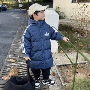 男童羽绒服2023新款洋气中大童小宝宝加厚女童中长款过膝儿童外套