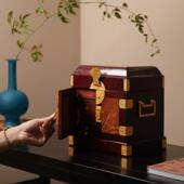 高货印度小叶紫檀黄花梨官皮箱一对中国风嫁妆箱实木首饰盒珠宝箱