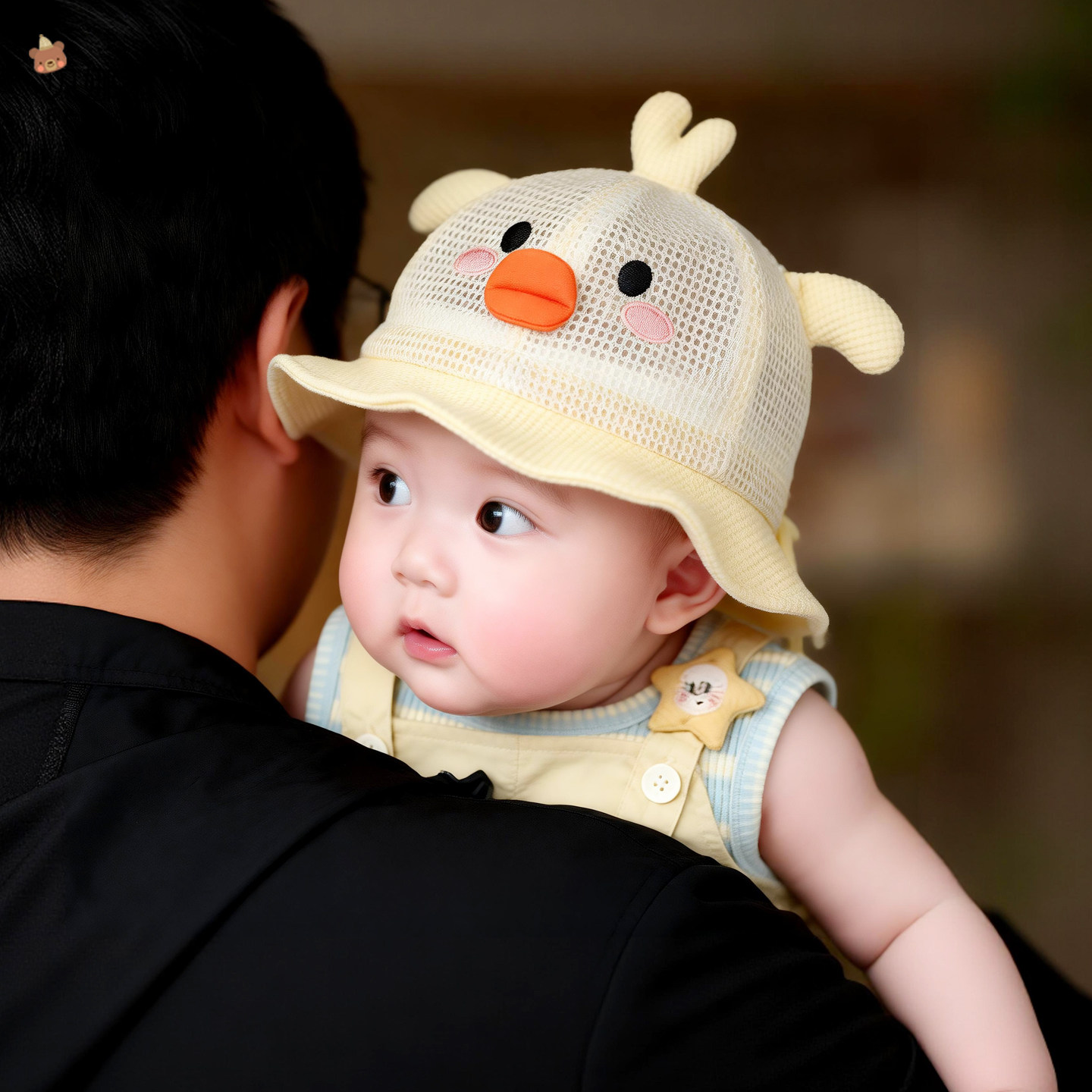婴儿帽子夏季薄款男宝宝女可爱防晒遮阳帽婴幼儿外出渔夫帽太阳帽