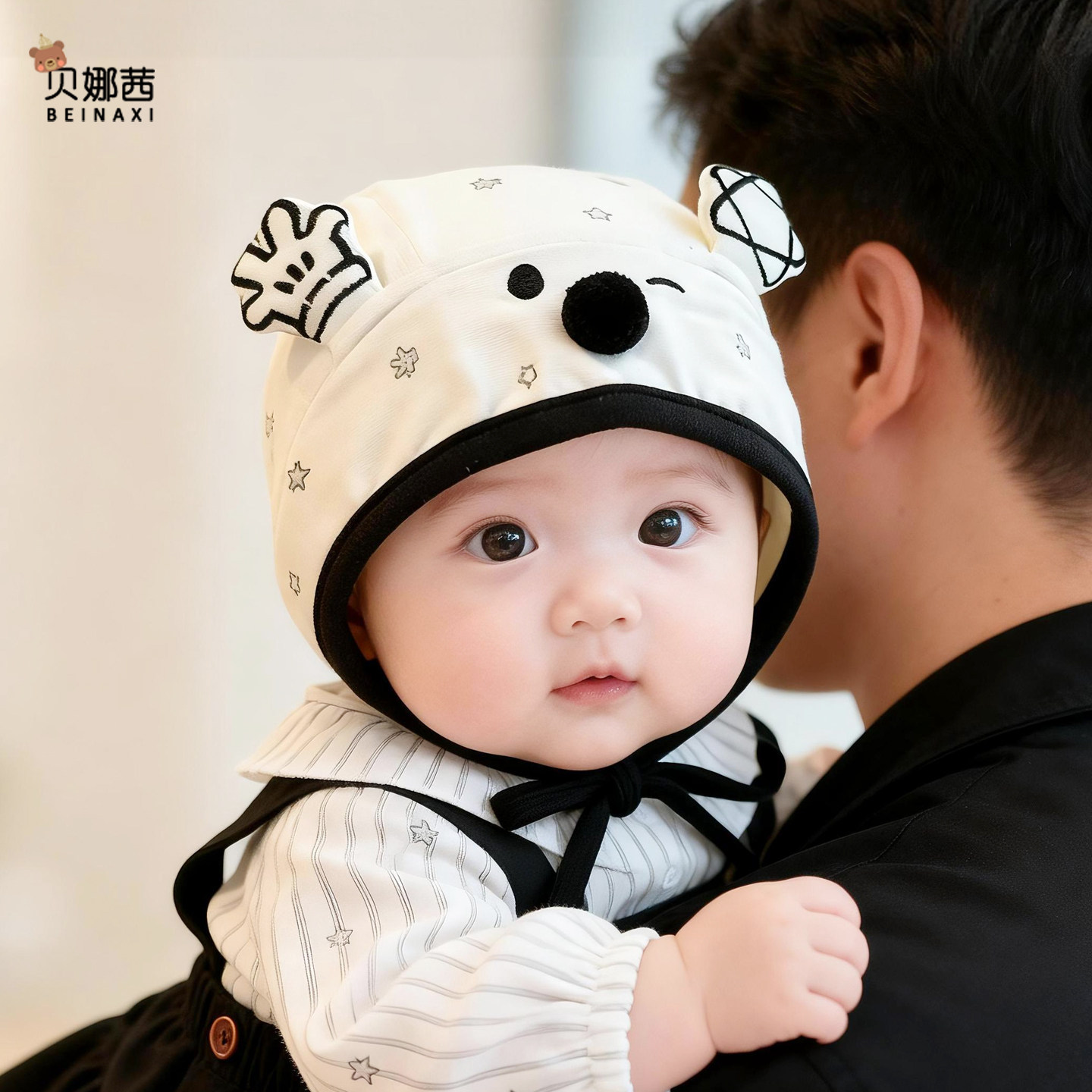 婴儿帽子春秋季薄款男宝宝女可爱护囟门帽婴幼儿外出护耳帽胎帽冬