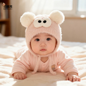 婴儿帽子秋冬季 宝宝女可爱毛线帽针织保暖男加厚护耳帽冬天婴幼儿