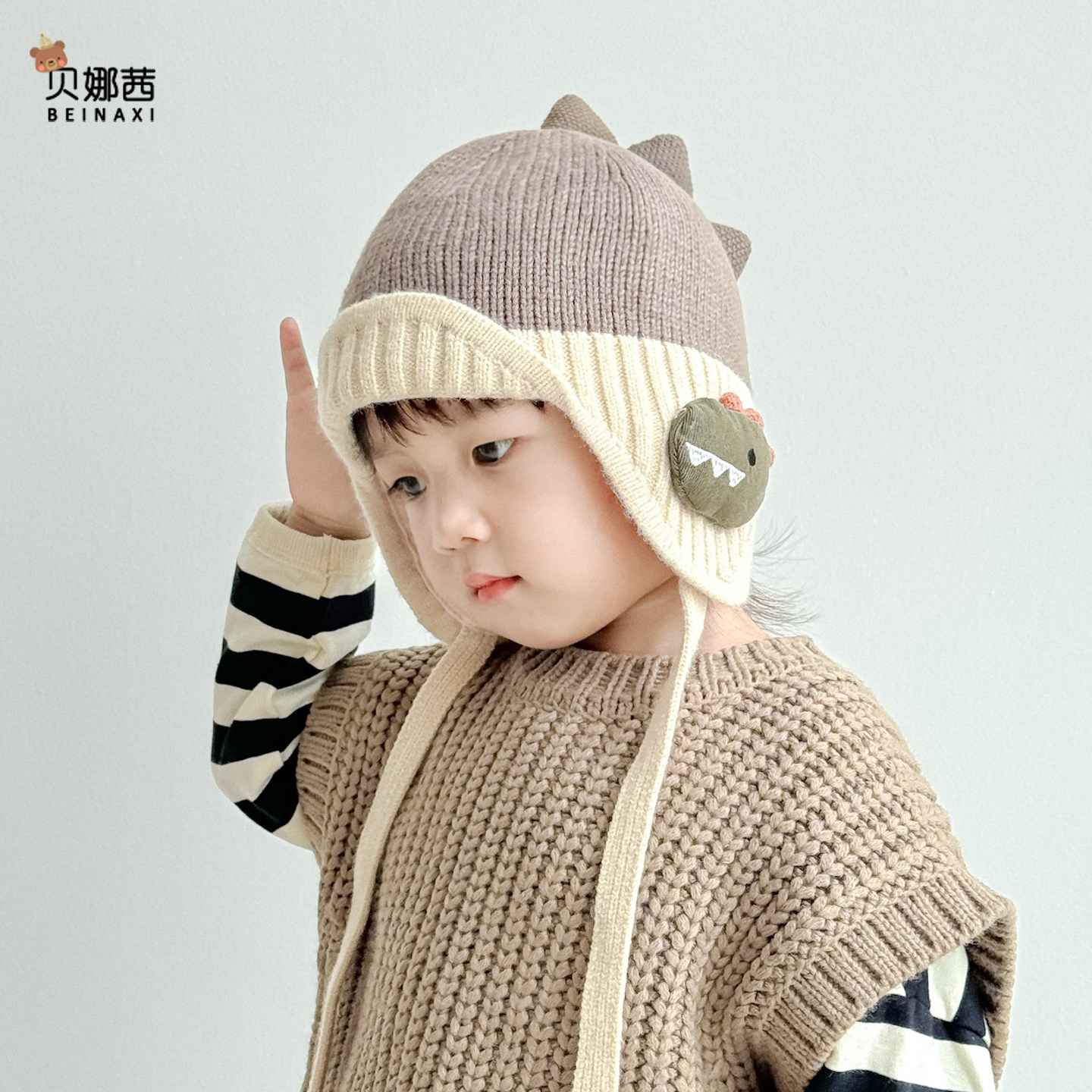 婴儿帽子秋冬季宝宝男卡通护耳帽男童外出保暖防风针织毛线帽冬天,童装/婴儿装/亲子装,帽子,淘宝优惠券,粉丝福利购,淘宝优惠卷