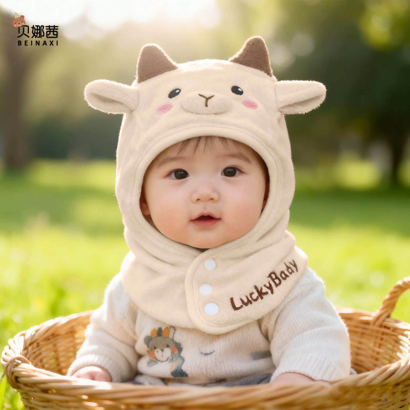 婴儿帽子秋冬季毛线帽宝宝加绒加厚毛绒帽外出保暖围巾一体护耳帽,童装/婴儿装/亲子装,帽子,淘宝优惠券,粉丝福利购,淘宝优惠卷