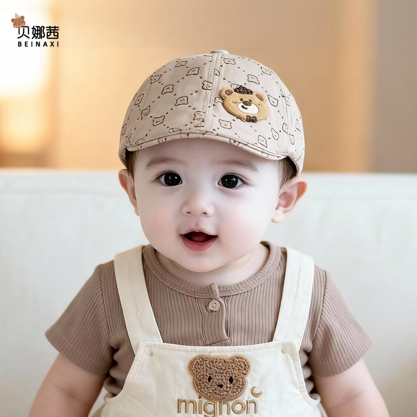 婴儿帽子春秋季薄款宝宝贝雷帽遮阳防晒帽婴幼儿男可爱鸭舌帽夏季