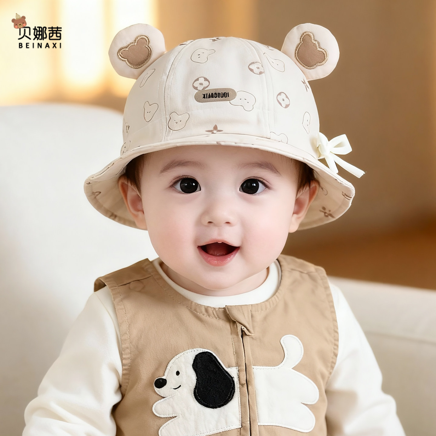 贝娜茜婴儿帽子春秋季遮阳防晒帽图片