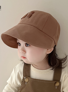 宝宝帽子春秋季遮阳帽儿童大檐防晒帽婴儿渔夫帽男童女童盆帽夏季