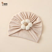 婴儿帽子春秋薄款 宝宝女无骨胎帽婴幼儿外出洋气囟门帽印度帽冬季