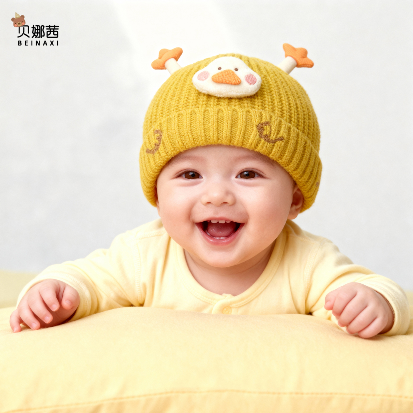贝娜茜婴儿帽子毛线帽保暖防风冬