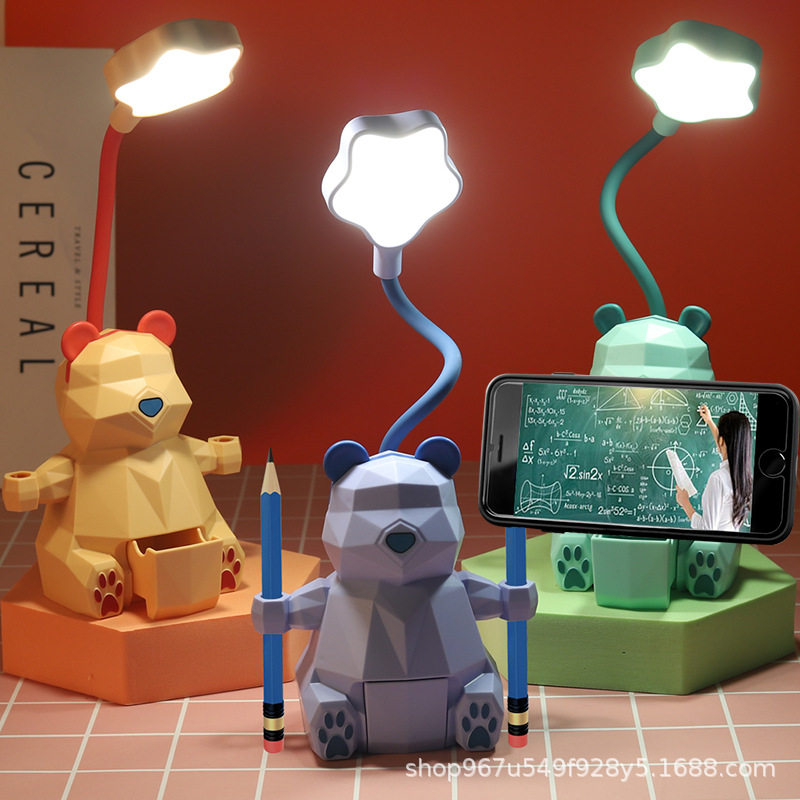 创意动物小夜灯折叠阅读台灯LED灯USB充电儿童学生宿舍护眼学习灯