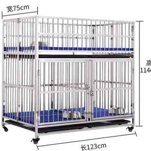 狗笼子中大型子母跑笼九门不锈钢狗笼折叠围栏猫宠物狗用品大狗.o