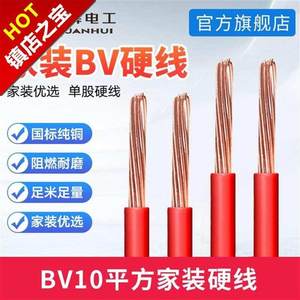 平方s家装bv10国标电线单芯线铜芯家用硬线纯铜空调电源线电缆包