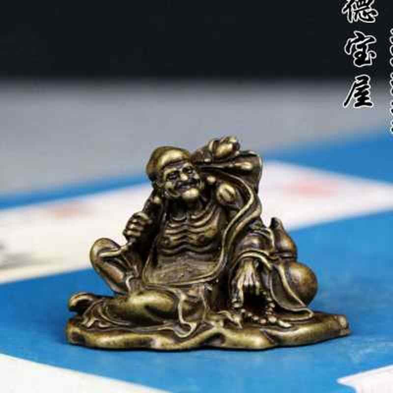 古玩收藏纯铜十八罗汉摆件十八罗汉降龙伏虎桌面茶宠铜器铜人达o