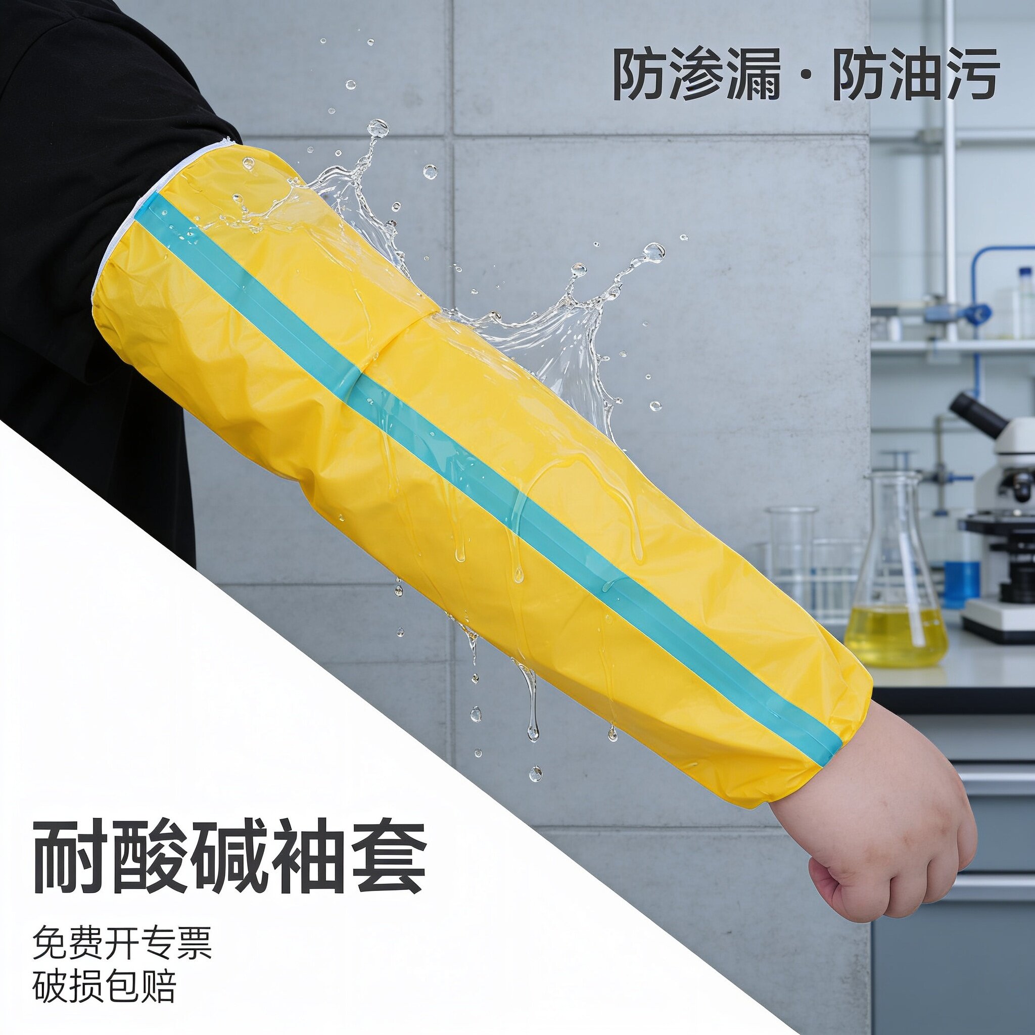 防腐蚀耐酸碱袖套防水防油套袖男款工作实验室厨房水产专用家务女