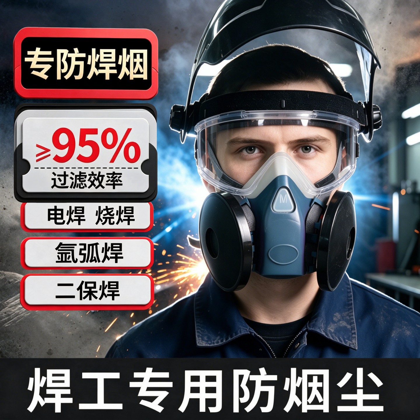 口罩电焊防烟尘焊烟工业粉尘透气