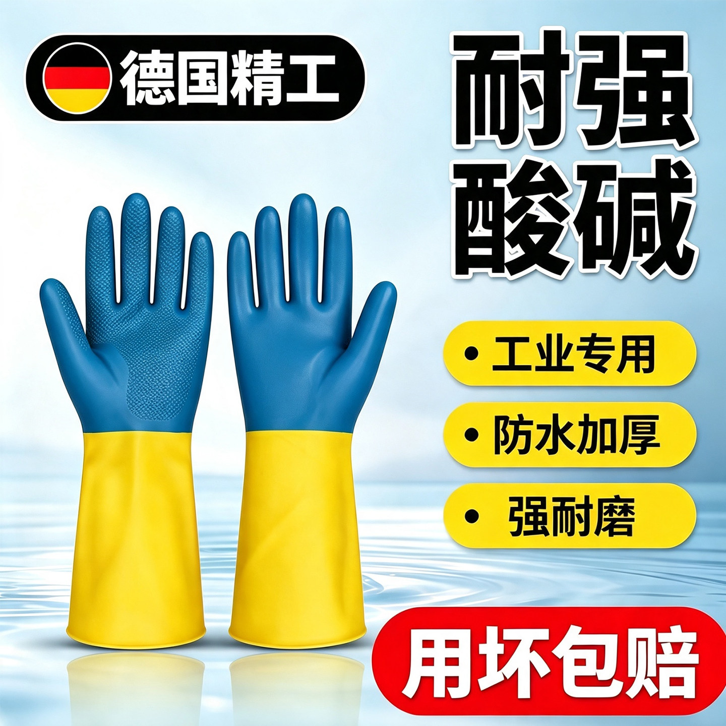 德国耐酸碱手套实验室防化防腐蚀