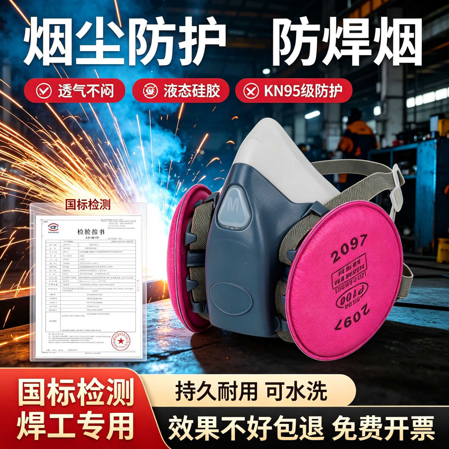 焊工专用口罩工业粉尘防尘透气