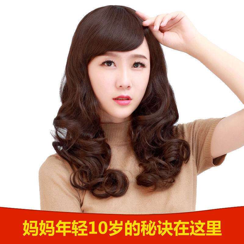 假发女士中长卷发大波浪妈妈仿真短卷发逼真中老年内扣梨花全头套