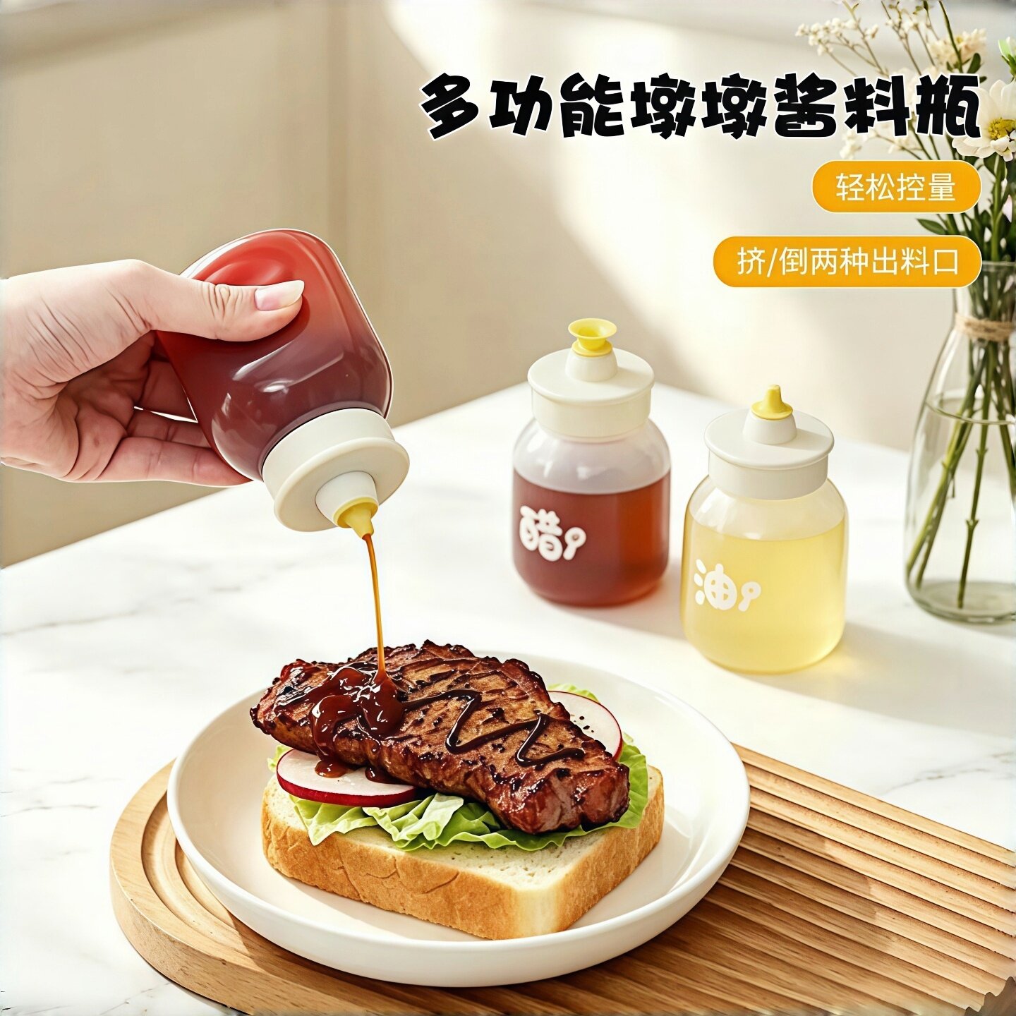 多功能调料瓶分装挤酱瓶!
