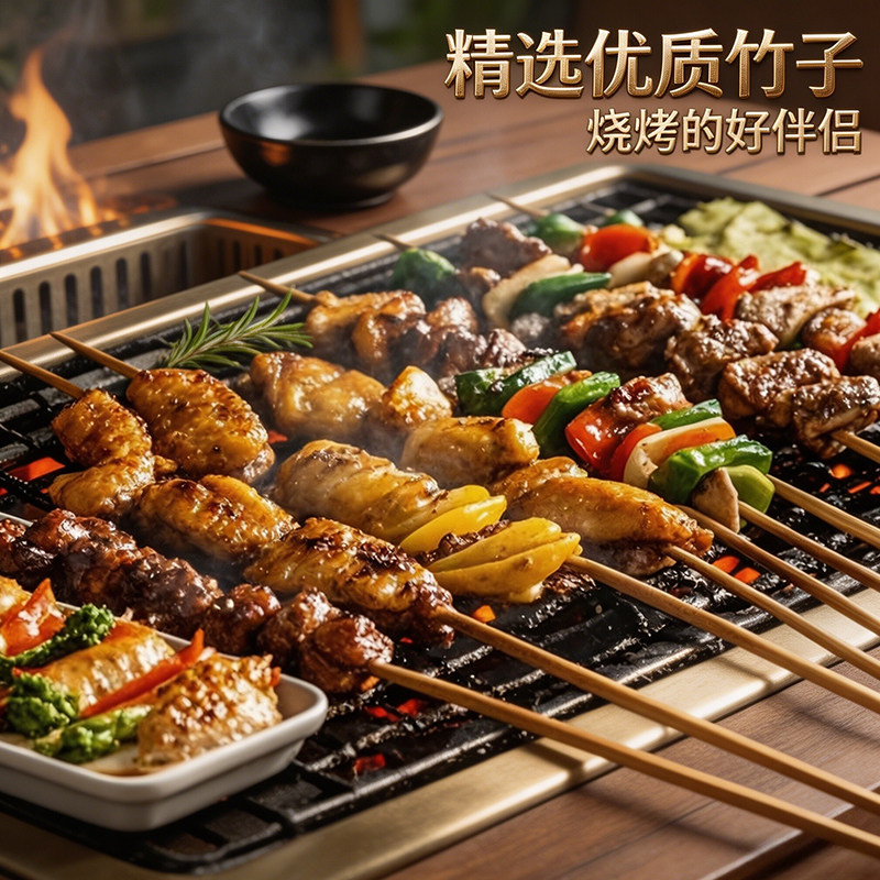 竹签烧烤签子家用一次性烤肠串串关东煮工具diy烧鸟钵钵鸡串签字