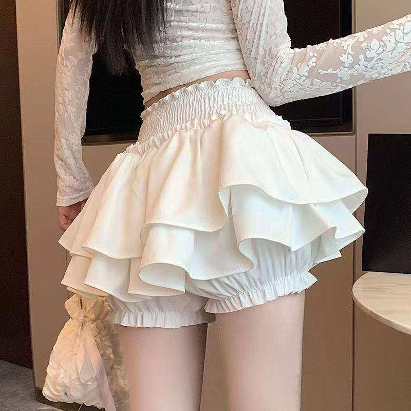 蛋糕裙半身裙女2026新款春夏季高腰小个子芭蕾风a字蓬蓬白色短裙