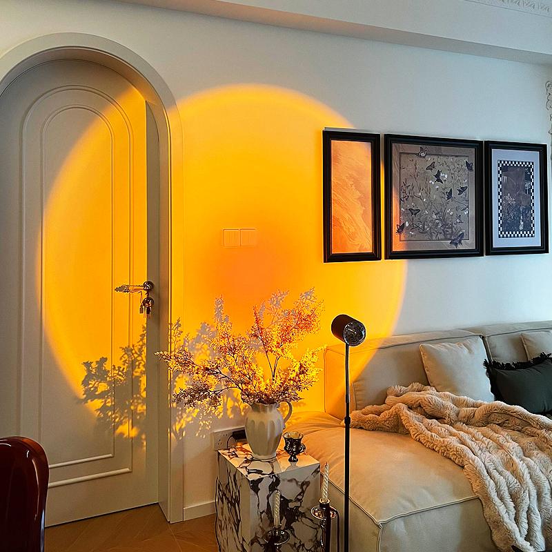 落日灯夕阳日落灯彩灯夜灯氛围灯卧室阳台客厅高级感落地新年布置