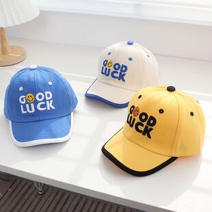 儿童棒球帽男童春夏款鸭舌帽韩宝宝刺绣遮阳防晒帽女童太阳帽