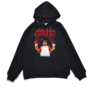 美国南方流行说唱节奏布鲁斯歌手Nelly尼力印花卫衣宽松加厚外套