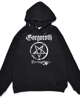 挪威黑暗摇滚金属乐队Gorgoroth街头印花卫衣宽松男女同款外套
