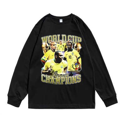 长袖嘻哈青年T恤纯棉男