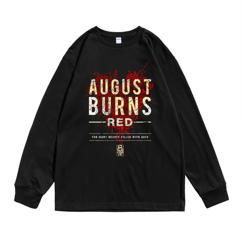 美国金属核乐队August Burns Red摇滚印花长袖T恤宽松纯棉男女