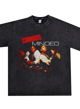 Criminal Minded歌手KRS-One劳伦斯·“克里斯”·帕克水洗做旧T