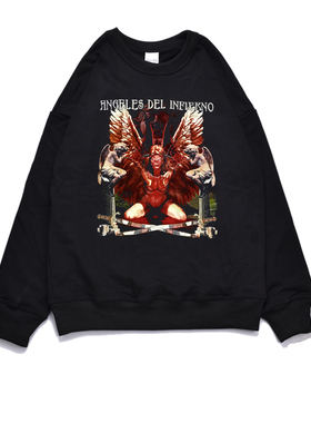 欧美摇滚重金属Angeles del Infierno乐队专辑印花卫衣宽松外套