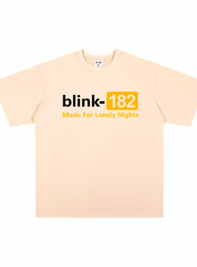 数码直喷Blink-182眨眼182乐队摇滚印花T恤短袖圆领宽松纯棉男女