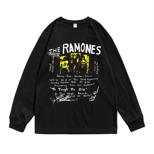 朋克摇滚纯棉T恤长袖男女同款