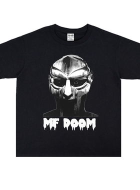 铁面孔铁歌手MF DOOM手指Madlib组合Madvillain说唱印花T恤重磅