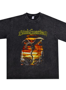 金属摇滚Blind Guardian盲卫士乐队印花T恤短袖男女同款重磅纯棉