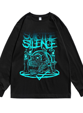 欧美Suicide Silence死核硬摇滚自杀沉寂乐队印花长袖T恤男女同款