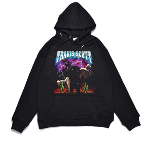 嘻哈说唱歌手特拉维斯·斯科特加绒欧美连帽宽松加厚卫衣男女外套