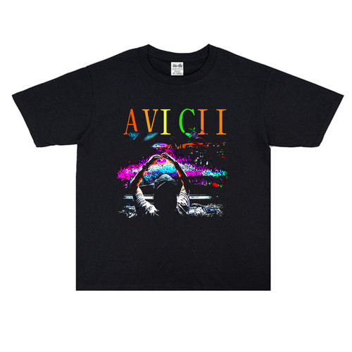 DJ电音艾维奇Avicii提姆·柏格林A神个性印花T恤短袖宽松纯棉男女