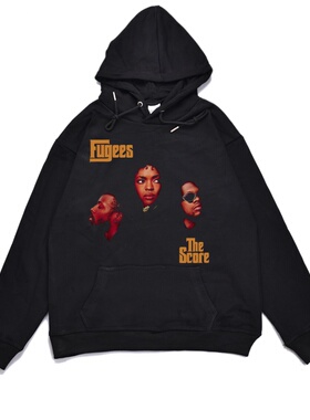 数码直喷说唱The Fugees组合印花加厚宽松连帽卫衣嘻哈男女可定制