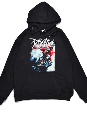 欧美残酷死亡金属乐团Disgorge摇滚乐队个性印花卫衣宽松男女外套