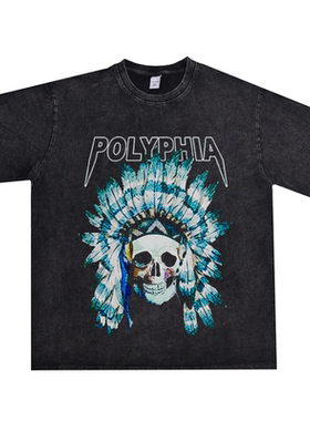 数码直喷金属摇滚Polyphia乐队印花T恤短袖宽松纯棉男女可定制