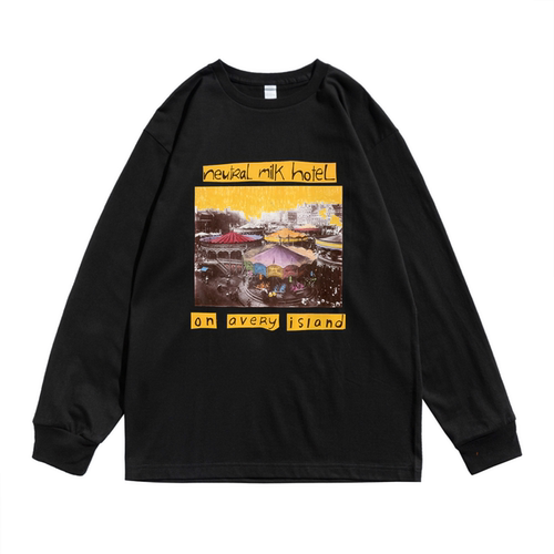 民谣Neutral Milk Hotel中性牛奶饭店摇滚乐队宽松长袖T恤男女款