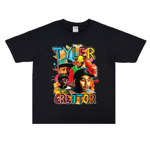 说唱歌手Tyler The Creator嘻哈OFWGKTA重磅街头印花T恤短袖宽松