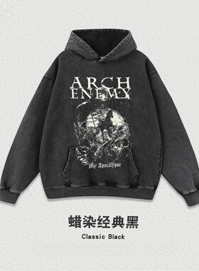 喷印Arch Enemy大敌乐队高街摇滚印花加厚连帽卫衣男女外套
