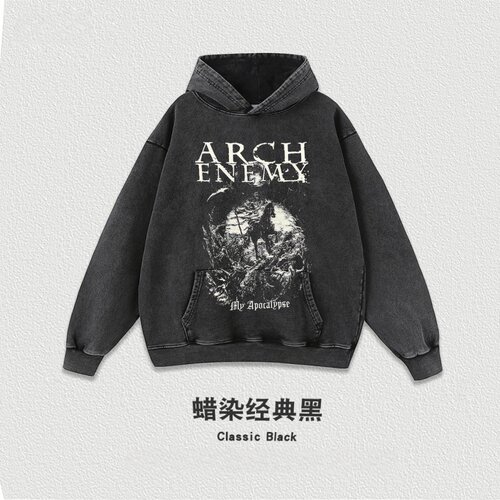 喷印Arch Enemy大敌乐队高街摇滚印花加厚连帽卫衣男女外套