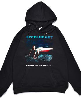 欧美金属摇滚Steelheart铁心乐队专辑印花宽松加厚卫衣男女外套