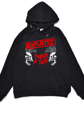 欧美朋克金属摇滚组合THE EXPLOITED乐队专辑印花卫衣宽松外套